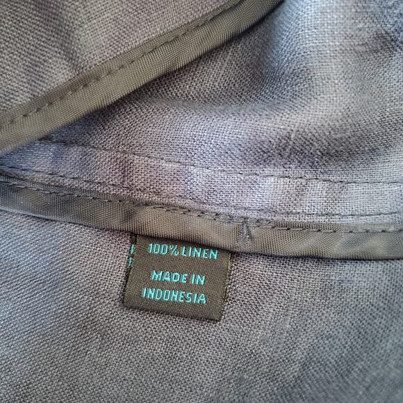 100% Linen Blazer Mens XL Navy Blue Two Button Material London Classic Preppy - Picture 8 of 11